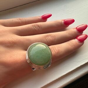 Jade 925 Silver Cocktail Ring